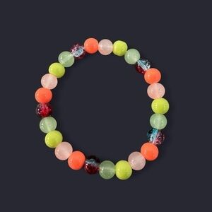 Clementine Glass Bead Bracelet 8mm